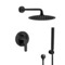 Matte Black Shower System With Rain Shower Head and Hand Shower